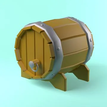 Wine barrel on stands 3d rendering Stock Illustration