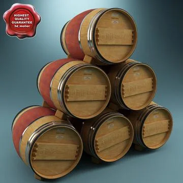 Wine Barrel V2 3D Model