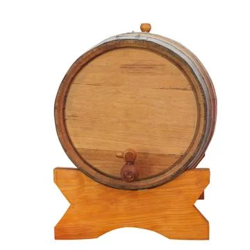 Wine barrel on white background Stock Photos