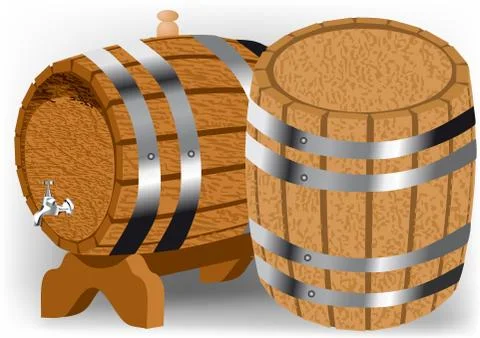 Wine barrels Stock Illustration