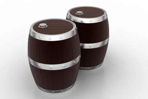 Wine Barrels Free Stock Illustration