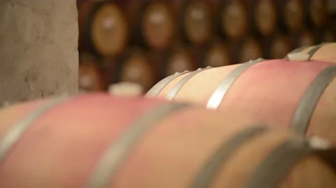 Wine Barrels - rack focus Stock Footage 24180787