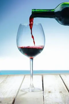 Wine at the beach Stock Photos