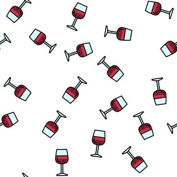 Wine beverage drink vector seamless pattern Stock Illustration