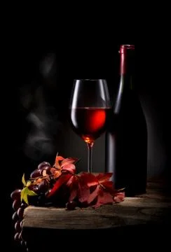 Wine on black Stock Photos