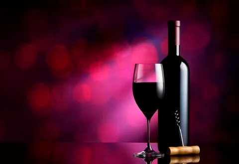 Wine on bokeh background Stock Photos