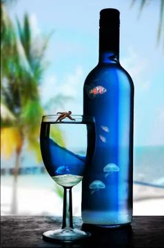 Wine bottle abstract Illustrazione stock