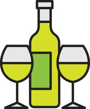 Wine bottle and glasses Stock Illustration