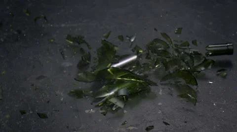 Wine bottle being smashed on floor, Slow Motion Stock Footage 11578467