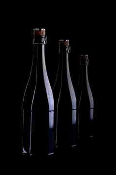Wine bottle on black Stock Photos
