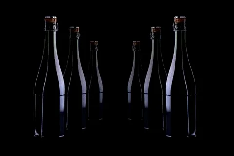 Wine bottle on black Stock Photos