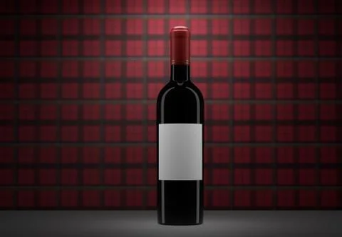 Wine Bottle With Blank Label Stock Illustration