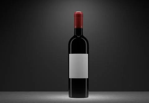 Wine Bottle With Blank Label Stock Illustration