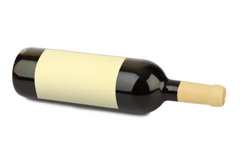 Wine bottle with blank label Stock Photos