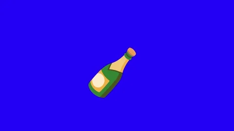Wine Bottle Blue Screen Animation Stock Footage 337593420
