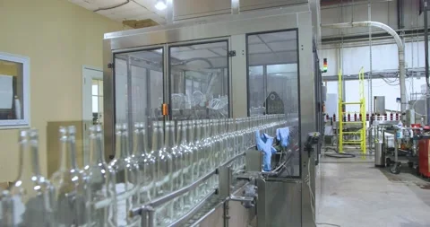 Wine Bottle Cleaning Machine Stock Footage 205483411