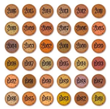 Wine Bottle Cork Dates 스톡 일러스트