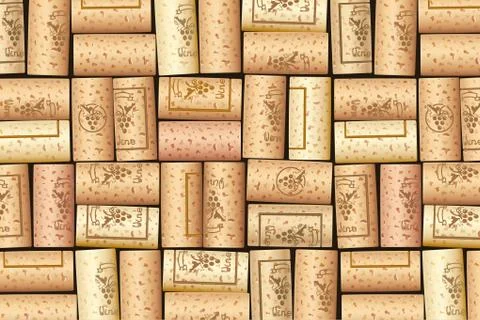 Wine bottle cork. Pattern for background. Stock Illustration