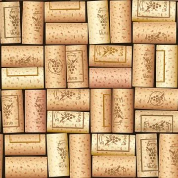 Wine bottle cork. Seamless pattern. Stock-Illustration