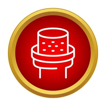 Wine bottle corking icon red gold circle Stock Illustration