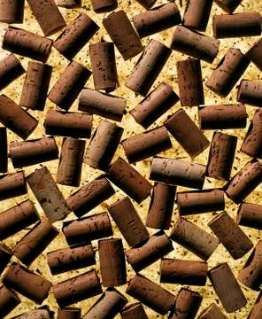 WINE BOTTLE CORKS BACKGROUND Stock Photos