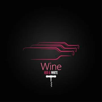 Wine bottle corkscrew classic design background Stock Illustration