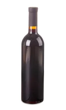 Wine bottle covered by dust. Stock Photos
