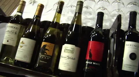 Wine Bottle Display Stock Footage 44190696