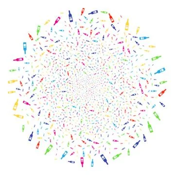 Wine Bottle Explosion Sphere Illustrazione stock