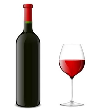 Wine bottle with glass Stock Illustration