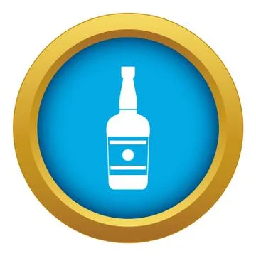 Wine bottle icon blue vector isolated イラスト素材