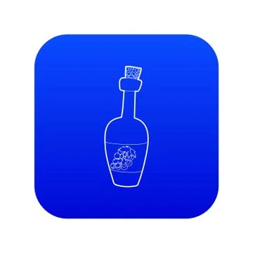 Wine bottle icon blue vector Stock-Illustration