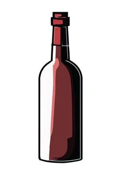 Wine bottle icon design with cabernet sauvignon grape Stock Illustration