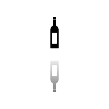 Wine Bottle icon flat Stock Illustration