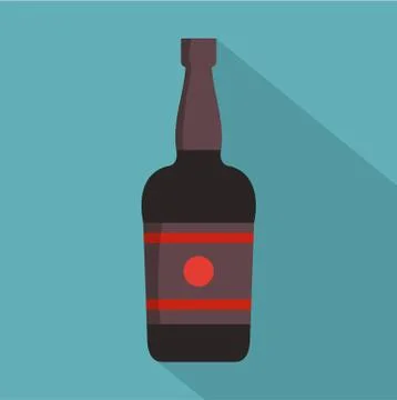 Wine bottle icon, flat style Stockillustratie
