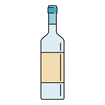 Wine bottle icon with liquid and cork Stock Illustration