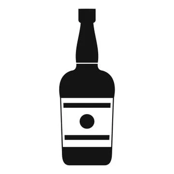 Wine bottle icon, simple style Stock Illustration