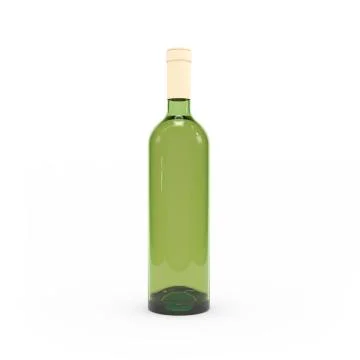 Wine bottle isolated 3d rendering Ilustración de archivo