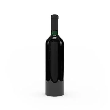 Wine bottle isolated 3d rendering Ilustración de archivo