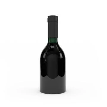 Wine bottle isolated 3d rendering Stock Photos