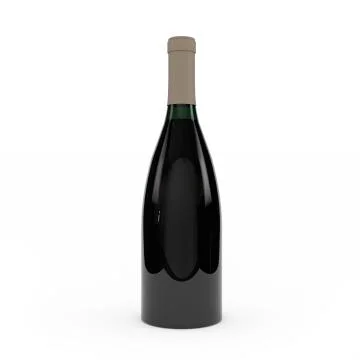 Wine bottle isolated 3d rendering Stock Photos