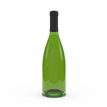 Wine bottle isolated 3d rendering Stock Photos