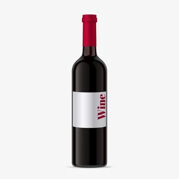Wine bottle Isolated mockup. Stock Illustration