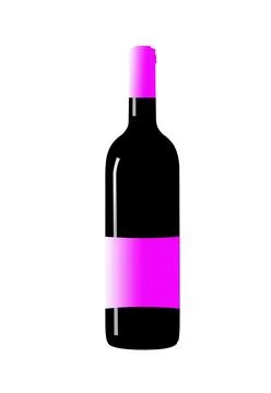 Wine bottle isolated on white background Stock Illustration