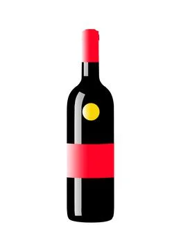 Wine bottle isolated on white background Stock Illustration