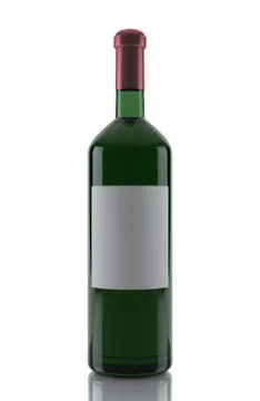 Wine bottle isolated on white Stock Illustration