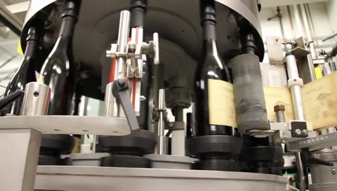 Wine Bottle Labeling Machine 6550 Video stock 2701875