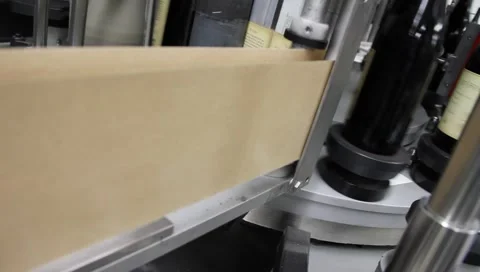 Wine Bottle Labeling Process 6554 Stock Footage