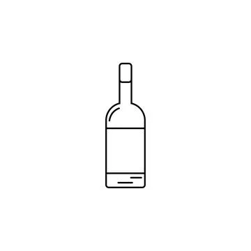 Wine bottle line icon vector illustration Stock Illustration