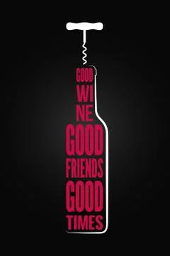 Wine bottle logo design background Stock Illustration